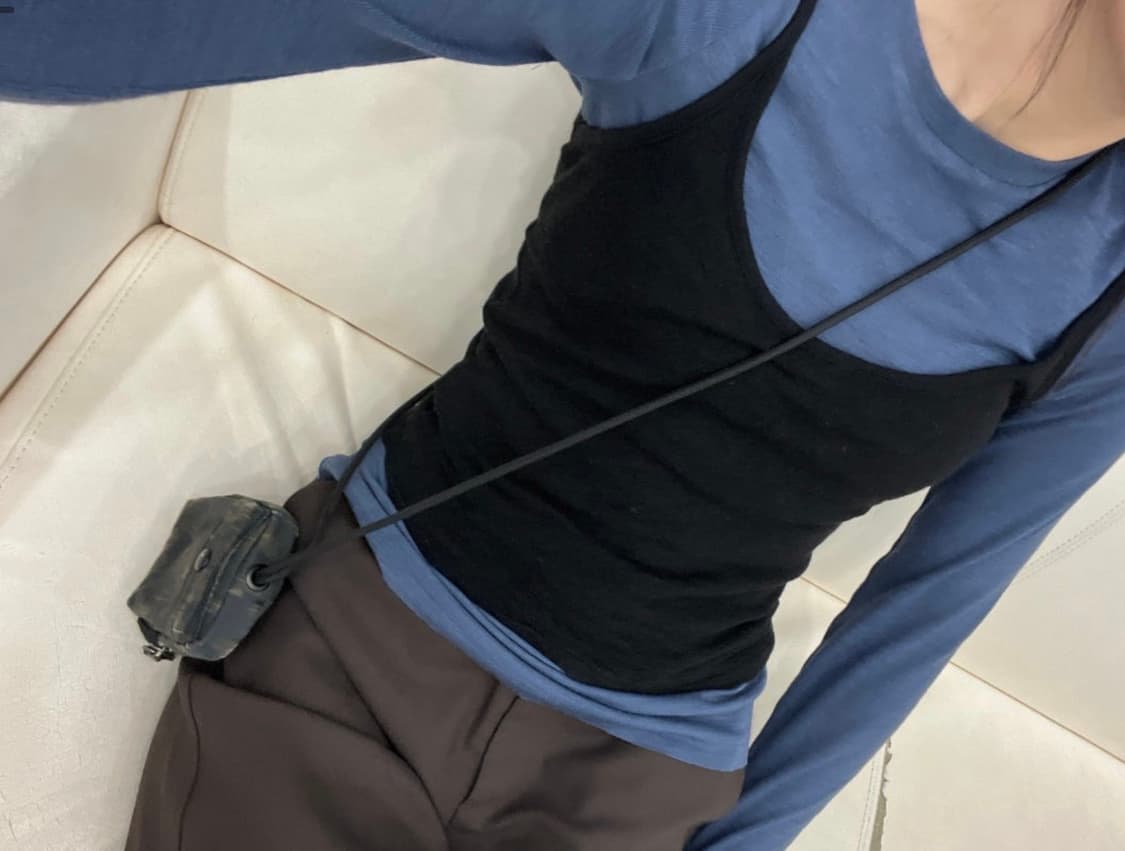 코스 스쿱넥 메리노 울 슬리브리스 탑 블랙 xs 상품이미지2