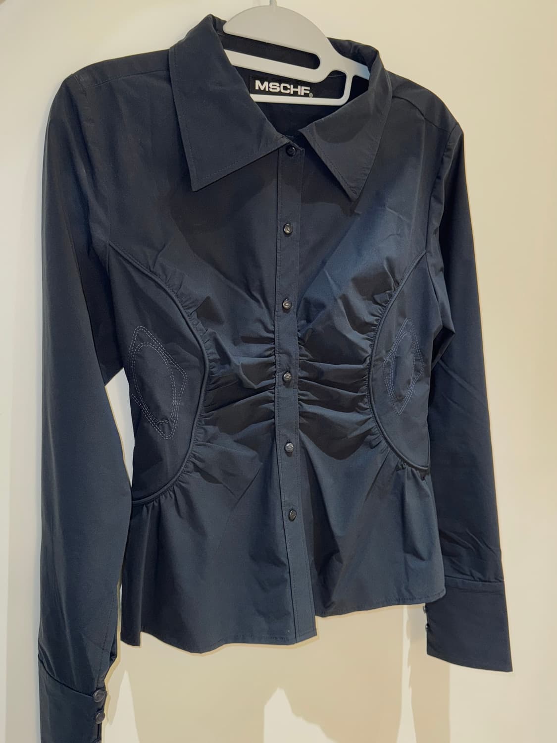 미스치프 셔링 셔츠 SHIRRING SHIRT CHARCOAL 상품이미지3