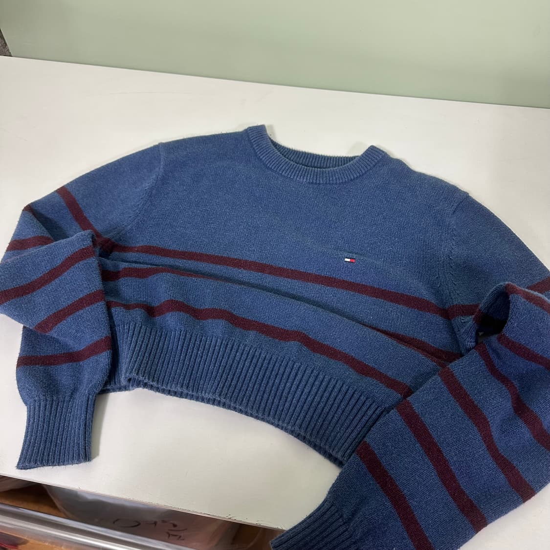 우먼S 타미힐피거 네이비 단가라 면니트 상품이미지1