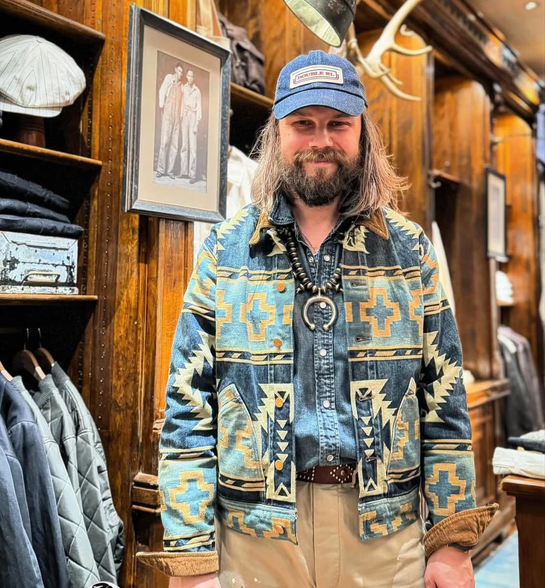 RRL 더블알일 자카드 데님 트러커 자켓 상품이미지1