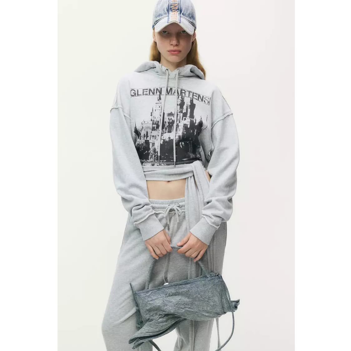 H&M 글렌마틴스 * 타이 디테일 프린트 후디 * 그레이 * M 상품이미지7