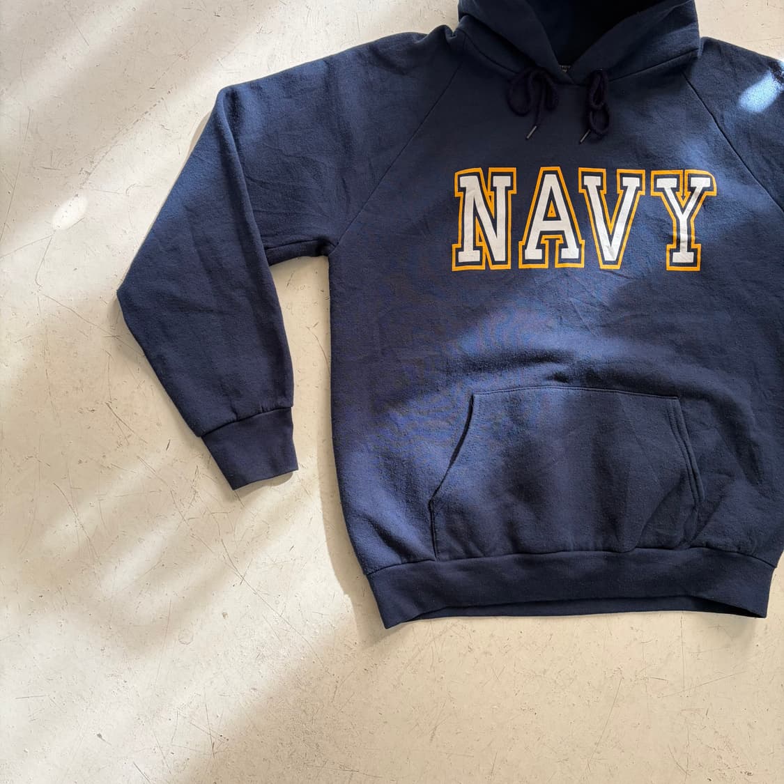 90s US NAVY OG 빈티지 레글런 후드티 L 상품이미지3