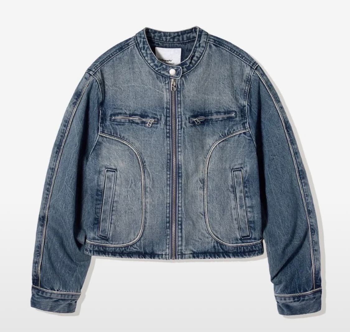 🏍코드그라피 크롭 데님 바이커자켓🏍 상품이미지1