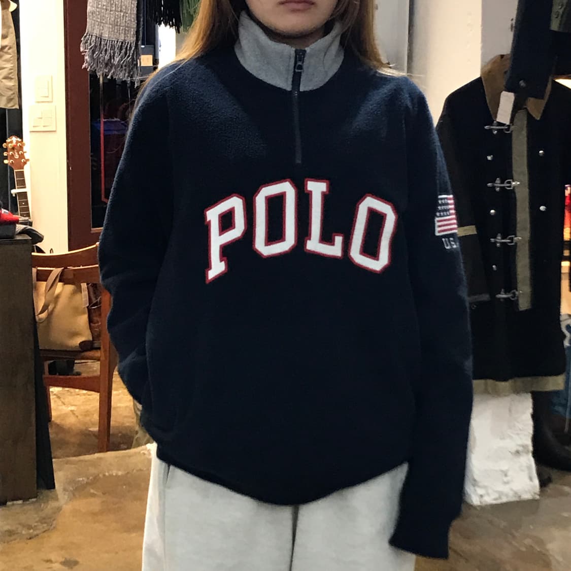 폴로랄프로렌 POLO 로고 후리스 반집업 자켓 남성 110 상품이미지9