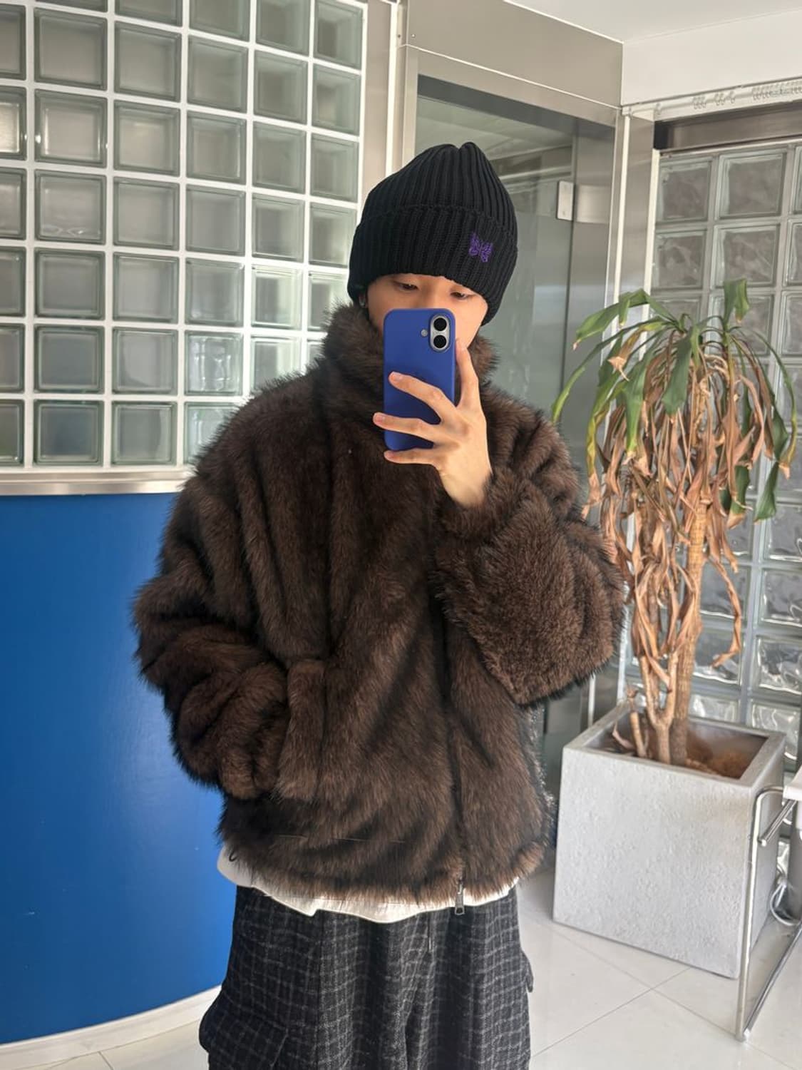 FAKE FUR BLOUSON 혼합 인조 모피 블라우스 상품이미지1