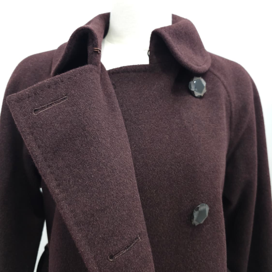 클래식 다크브라운 벨티드 앙고라 울 롱코트 상품이미지4