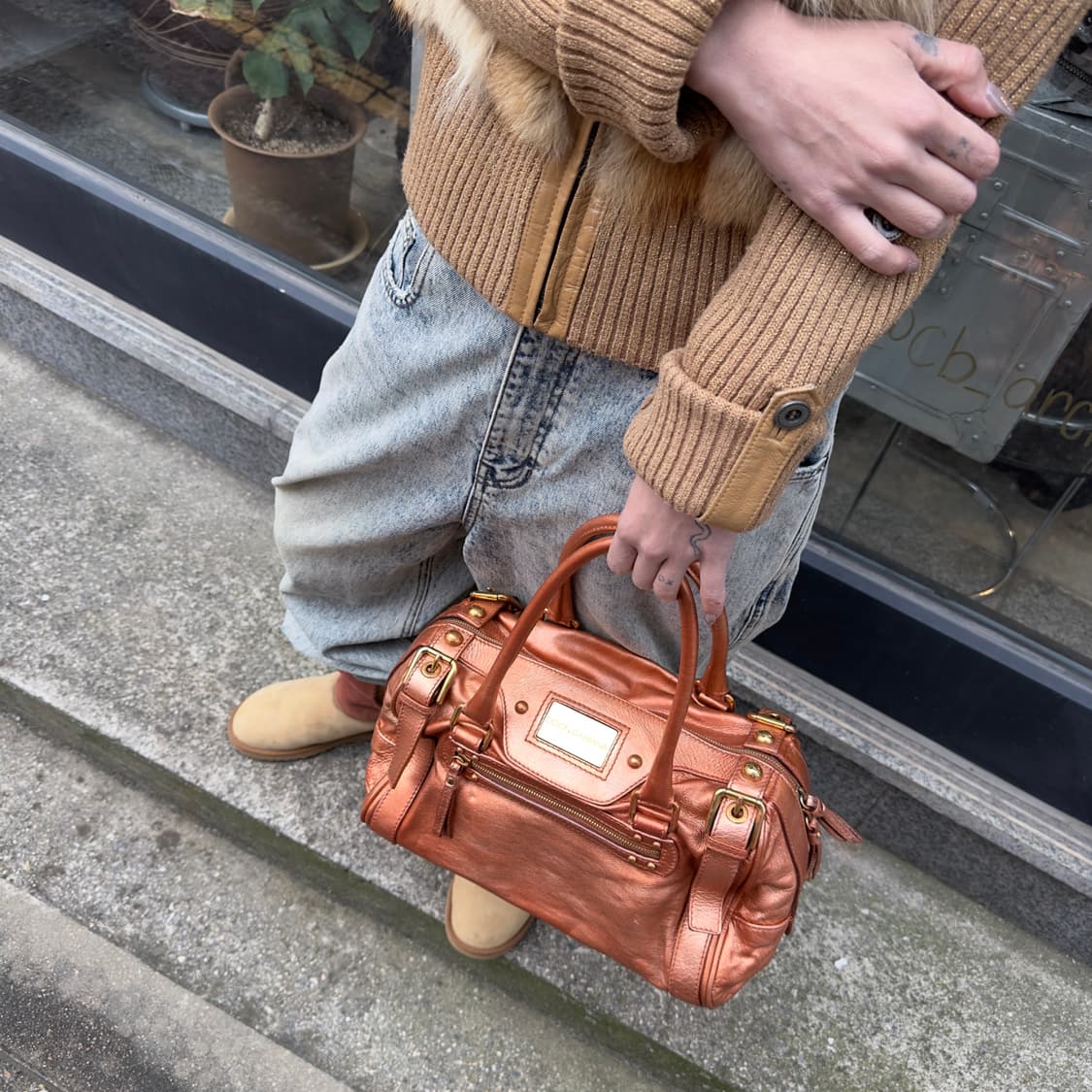 00s 빈티지 돌체앤가바나 코퍼 가죽 가방 상품이미지1