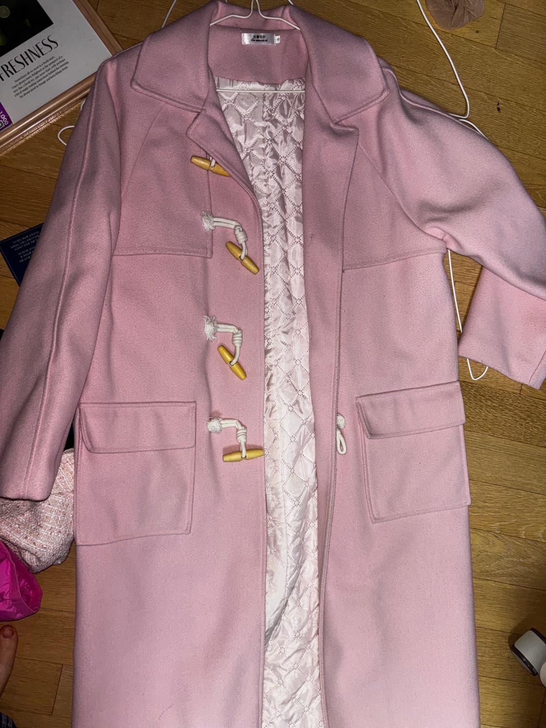 핑크 떡볶이 코트 상품이미지1