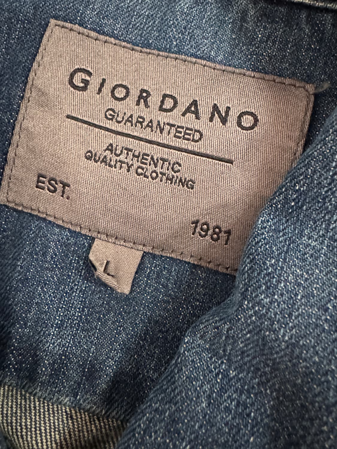 지오다노 빈티지 워싱 코튼 트러커 데님 자켓 L 상품이미지3