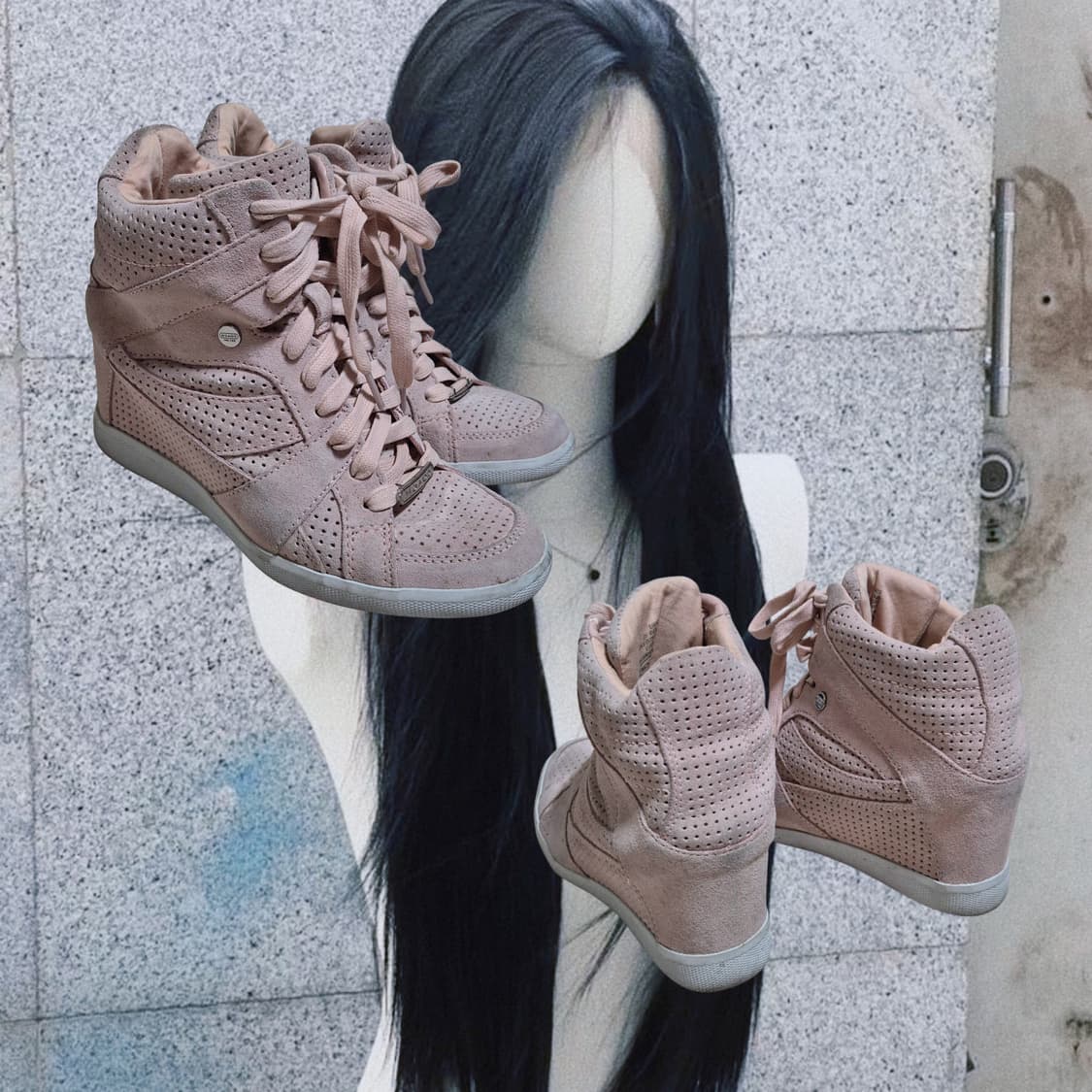 COACH 2000s Babypink wedge leather 상품이미지2