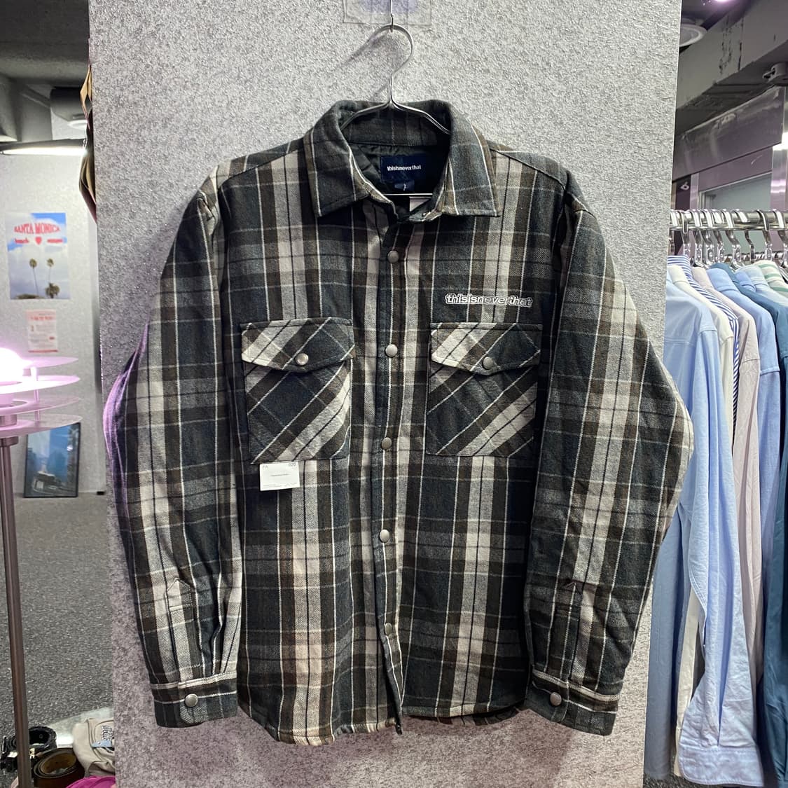 디스이즈네버댓 스펠아웃 체크 누빔 점퍼 B3495 상품이미지2