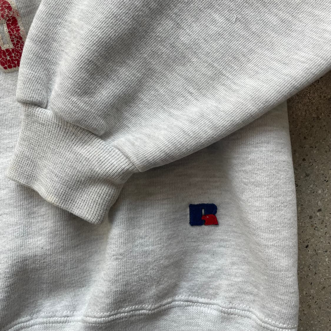 빈티지  러셀 애슬레틱 하이코튼 스웻셔츠 그레이(레드)madeinusa 상품이미지4