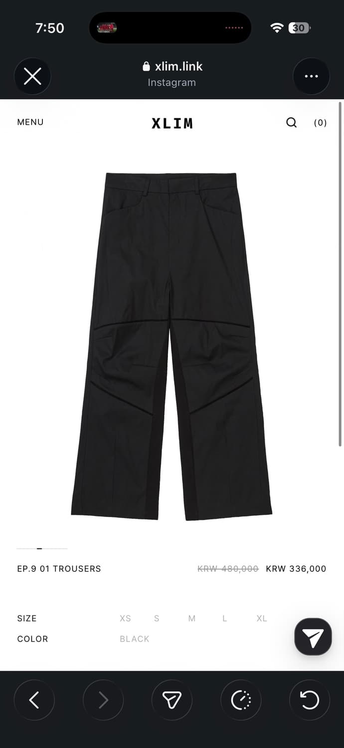 (L) xlim ep9 01 trousers 새상품 상품이미지1