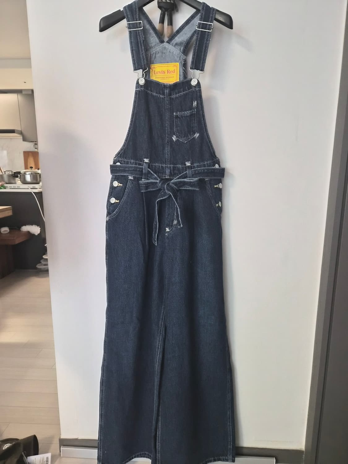 [리바이스 레드] 여성 루즈 와이드 데님 오버롤 (XS) 상품이미지1