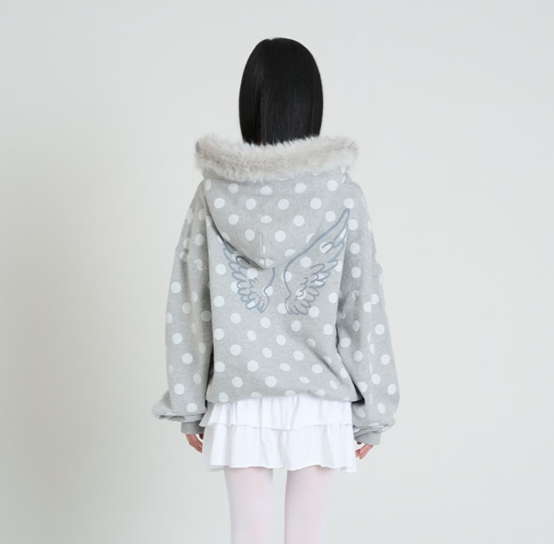 [새상품]잇자바이브 도트 윙스 퍼 후드집업 상품이미지3