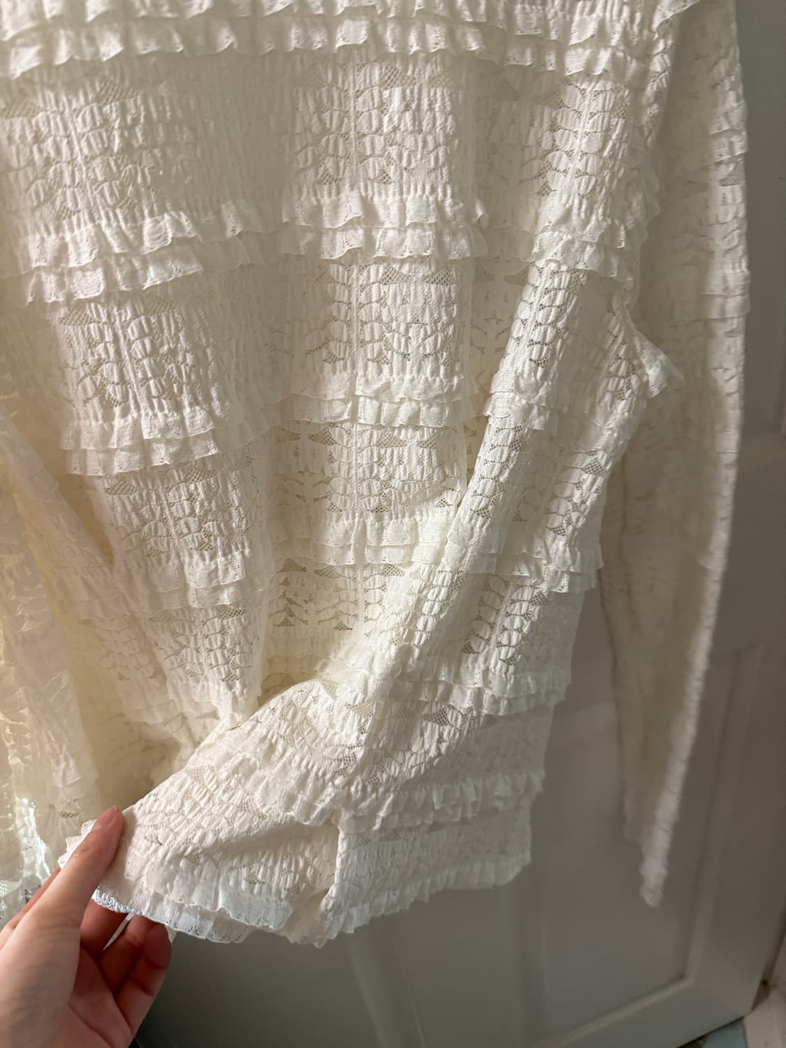 레이스 프릴 셔링 가디건 프리사이즈  상품이미지5