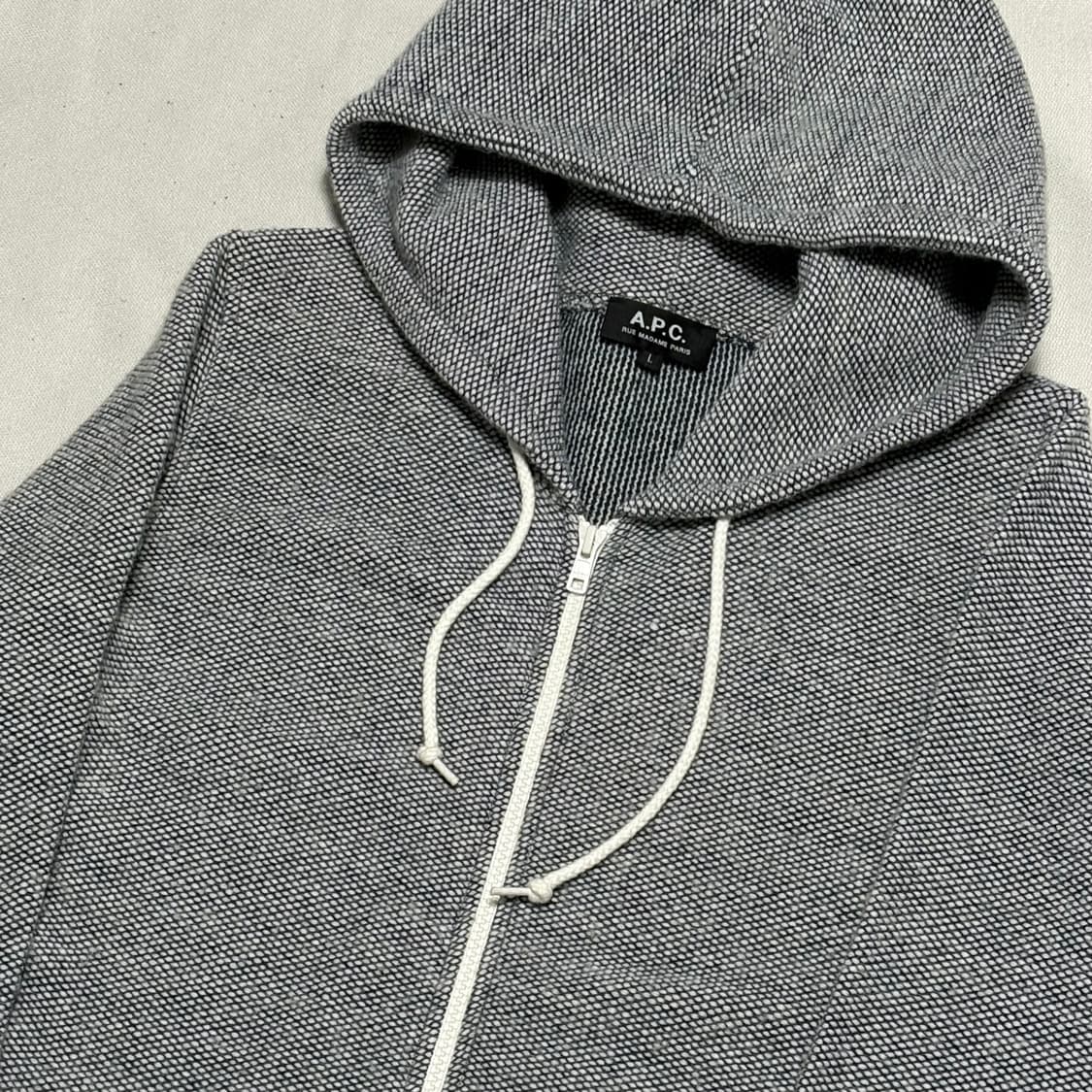 L A.P.C 그레이 컬러 니트 후드 집업 상품이미지1