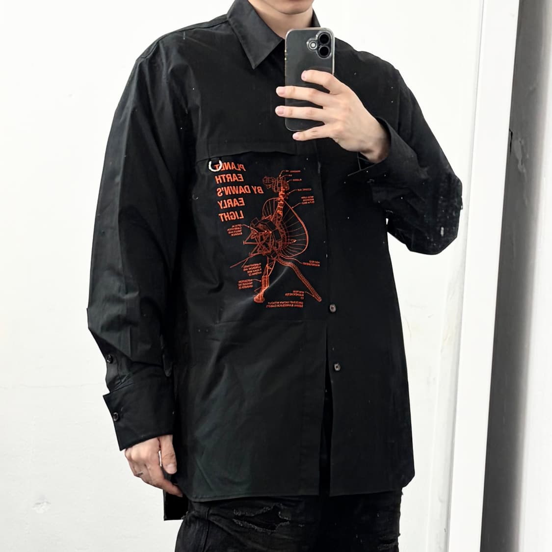 솔리드옴므 패치워크 셔츠 상품이미지1