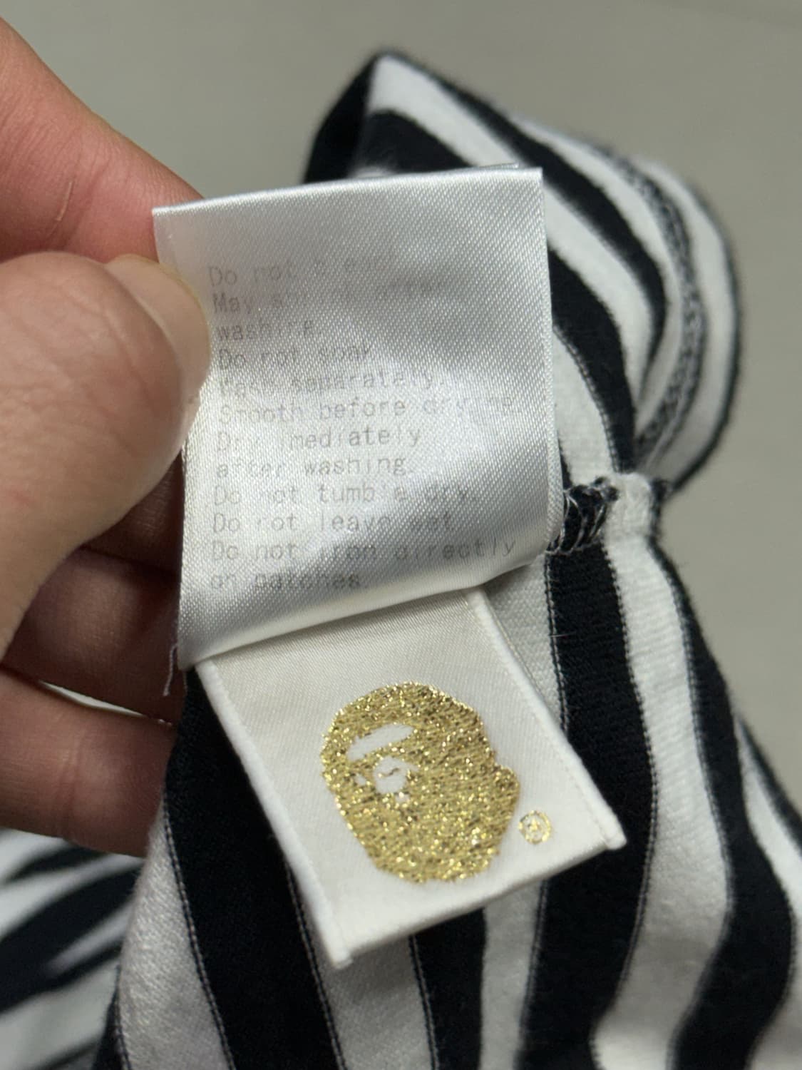 베이프 베이비 마일로 자수 스트라이프 폴로티 반팔 티셔츠 상품이미지5