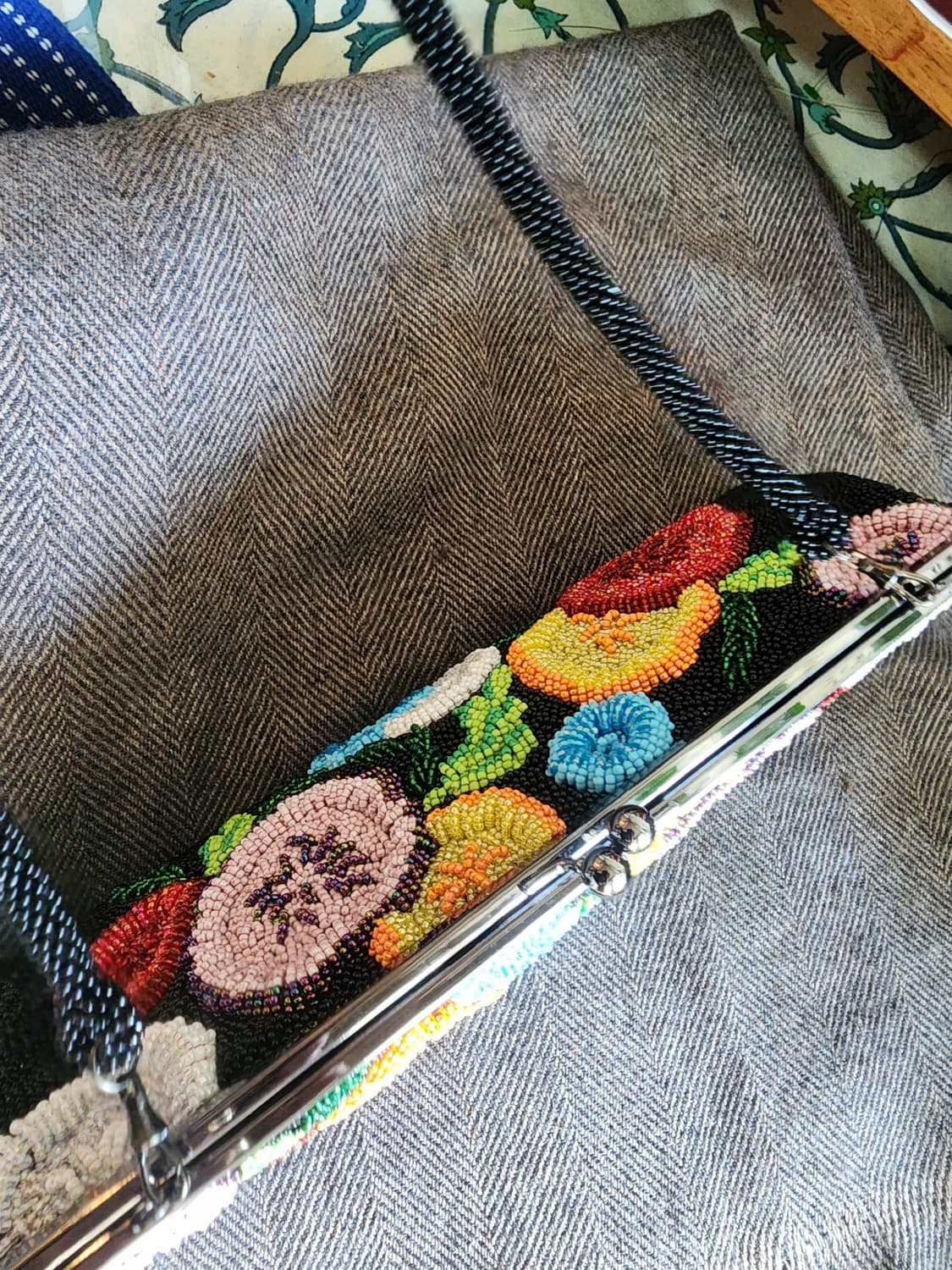 핸드메이드 비즈 플라워 클러치 앤 숄더 상품이미지2