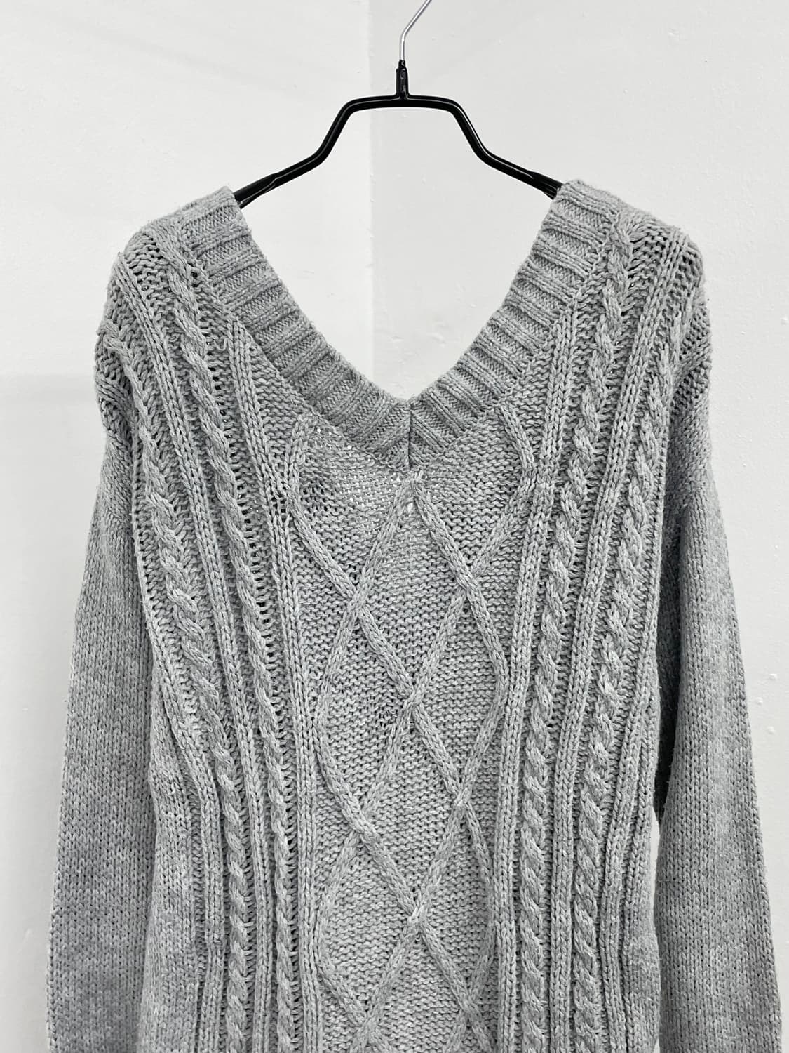 세실맥비 그레이 레이스업 니트 원피스 상품이미지3