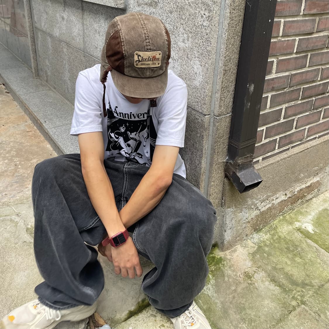 빈티지 스켈레톤 코듀로이 트루퍼 캡 상품이미지1
