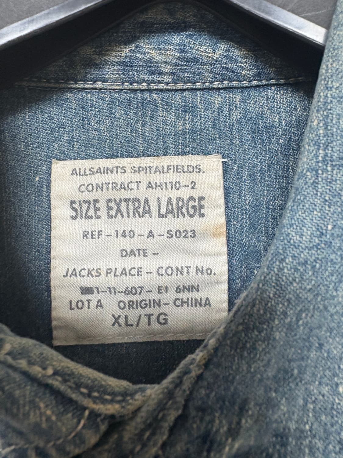 올세인츠 ALLSAINTS 데님 웨스턴 셔츠 XL 판매 합니다 상품이미지3
