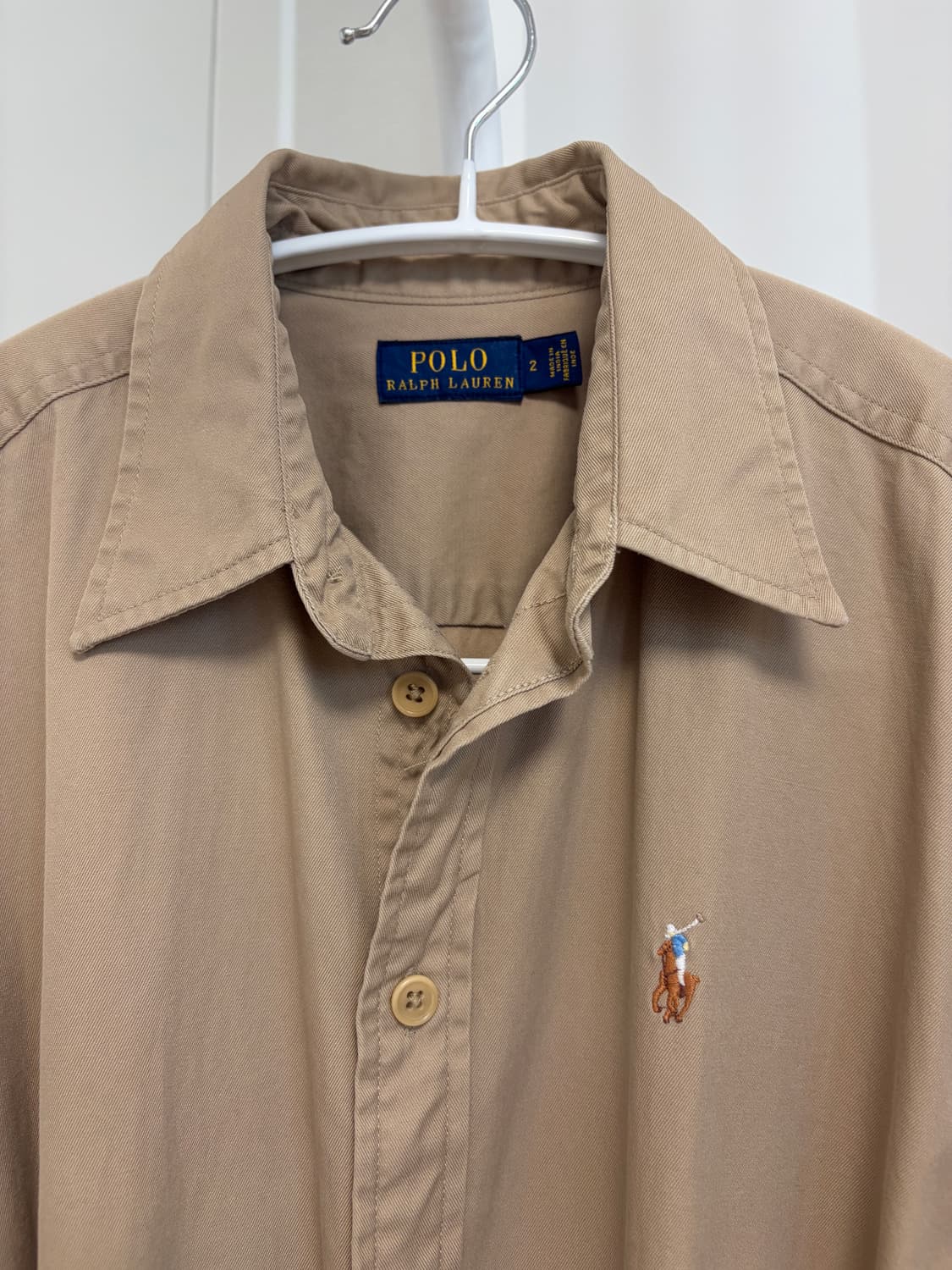 폴로랄프로렌 코튼 롱 셔츠 원피스 베이지 상품이미지4