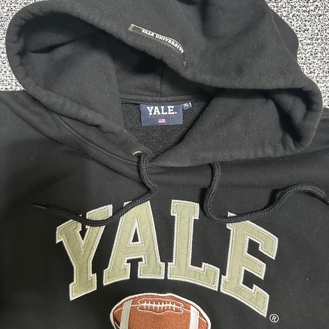 (XL) YALE 예일대학교 후드티 블랙 상품이미지2