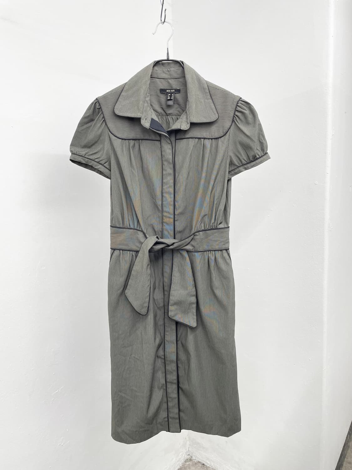 스트라이프 카라 벨트 원피스 상품이미지4