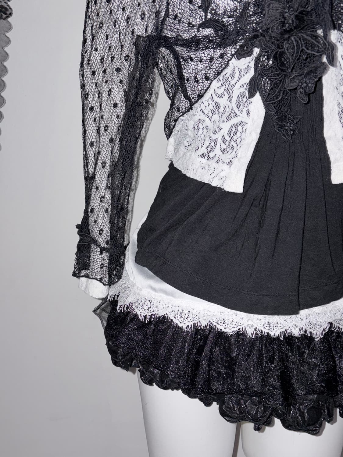 공겜여주 블랙 앤 화이트 5피스 세트 다크페어리 고스 로리  상품이미지7