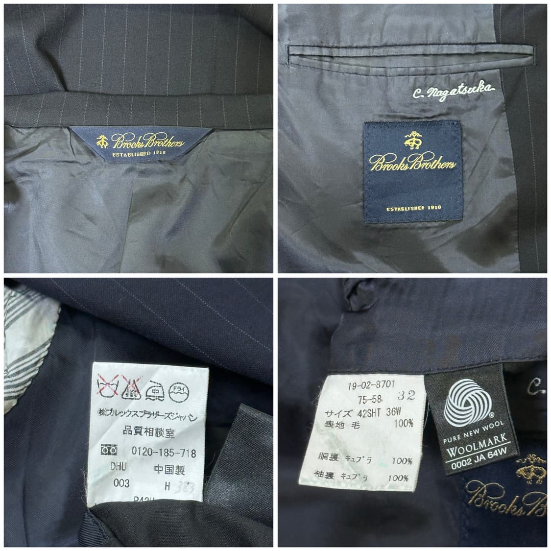 브룩스브라더스 스트라이프 블레이저/105-110/네이비 상품이미지6