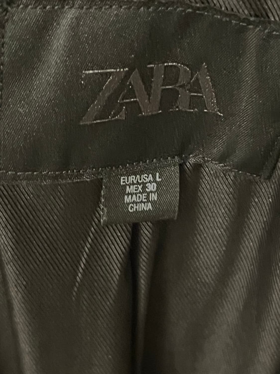 자라 퍼 디테일 롱 레더 자켓 상품이미지3