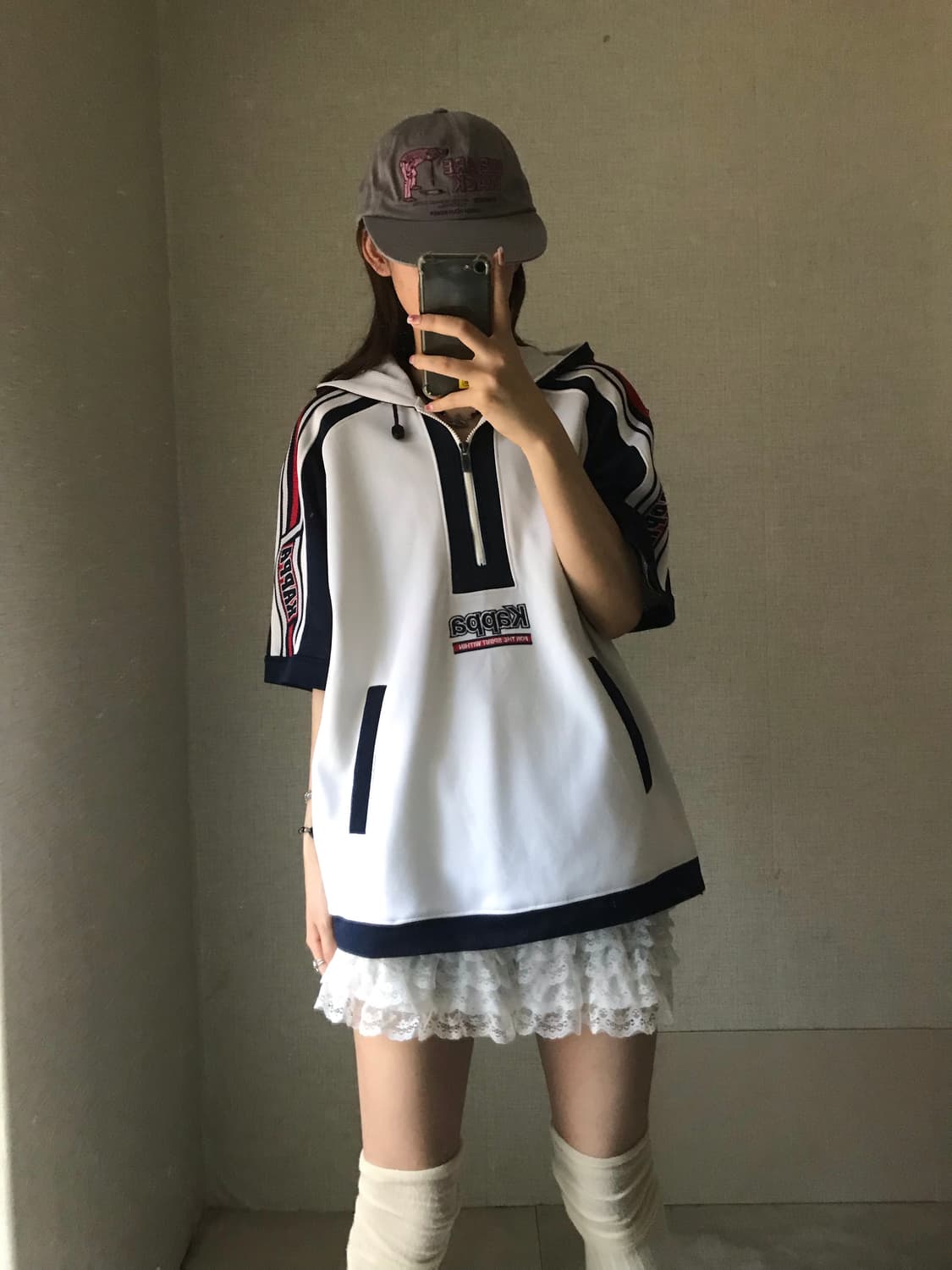 카파 오버핏 반팔 반집업 상품이미지3