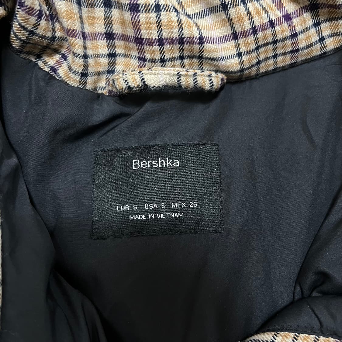 버쉬카 덕다운 체크 패턴 푸퍼패딩 점퍼 [베이지] S/90 상품이미지4