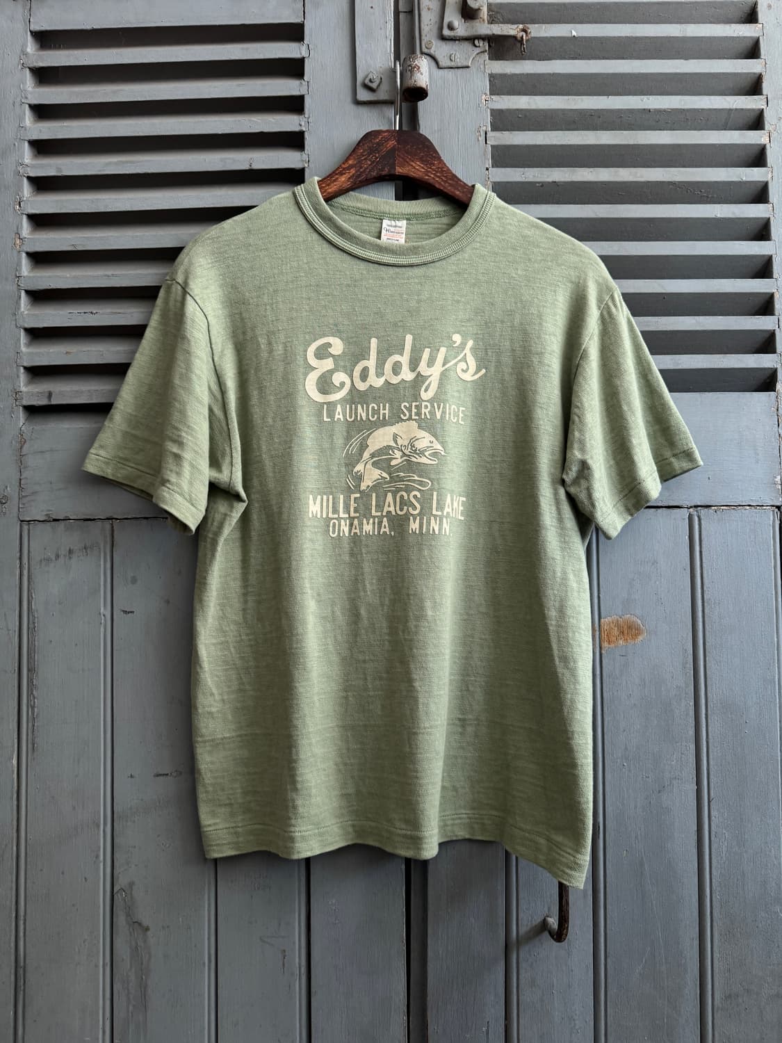 [M]WAREHOUSE 웨어하우스 빔즈 별주 Eddy's 피싱 티셔츠 상품이미지2