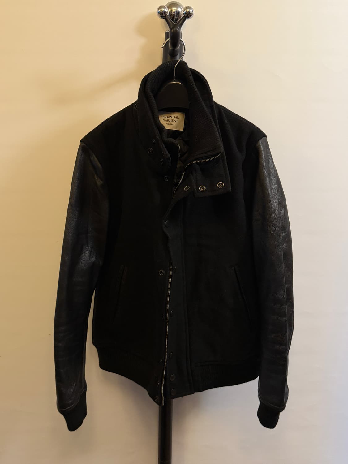 슬림핏 빈티지 스타디움 레더 자켓 상품이미지3