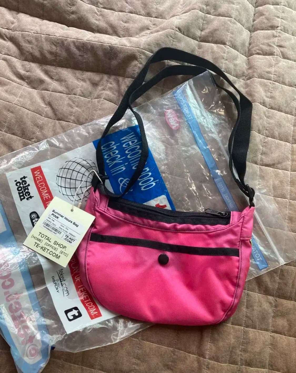 테켓 크로스백 핑크 상품이미지3