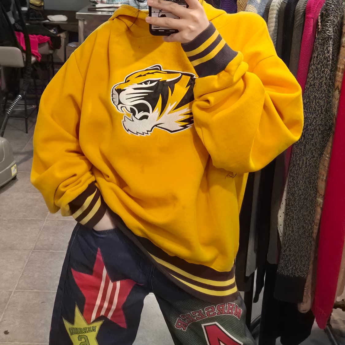 [NO.9] 미주리 타이거즈 기모 후드 옐로우 상품이미지2