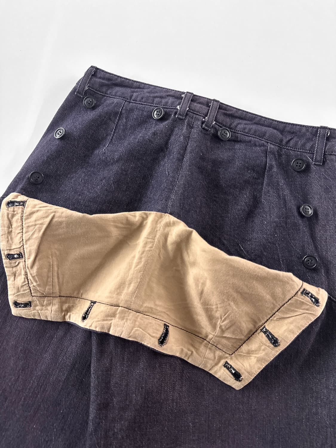 (Rare) 90s I.S 스나오 쿠와하라 버튼 데님 세일러 와이드 팬츠 상품이미지8