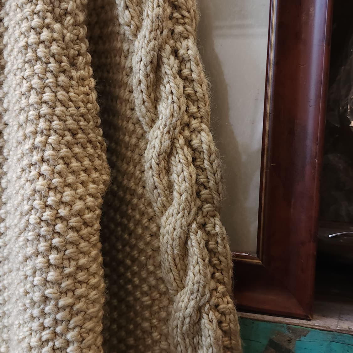 90s 프렌치 핸드메이드 울 가디건 코위찬 헤비울 스웨터 집업 니트 상품이미지7