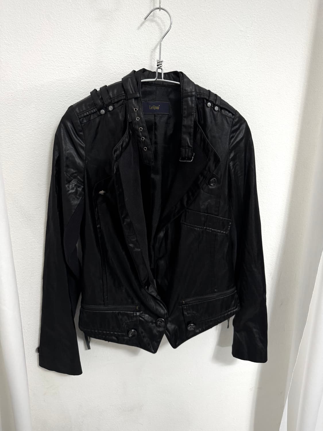 Black Open-Collar Jacket 상품이미지2