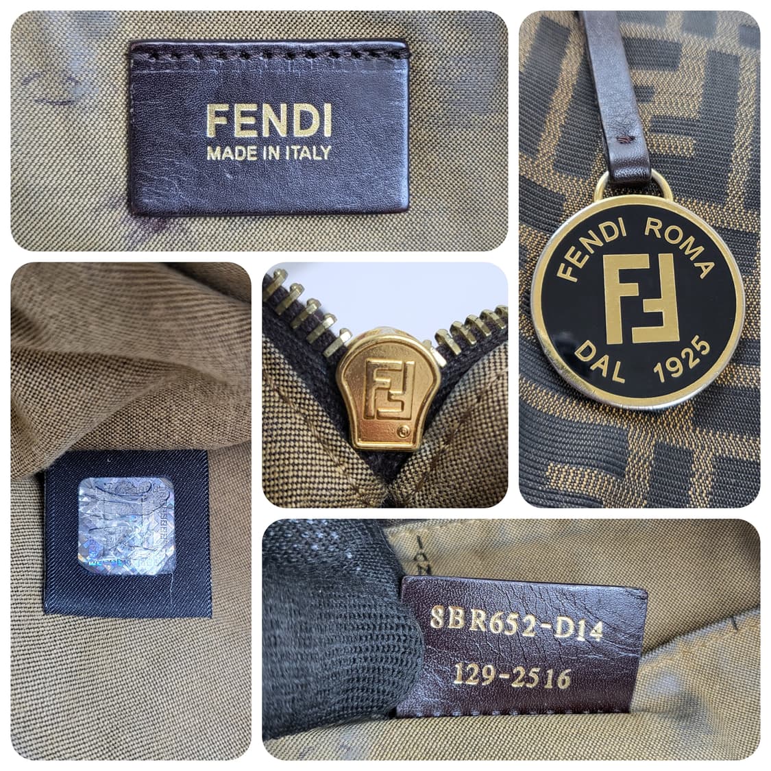 정품 펜디 FF 주카 타바코브라운 스퀘어백  상품이미지9