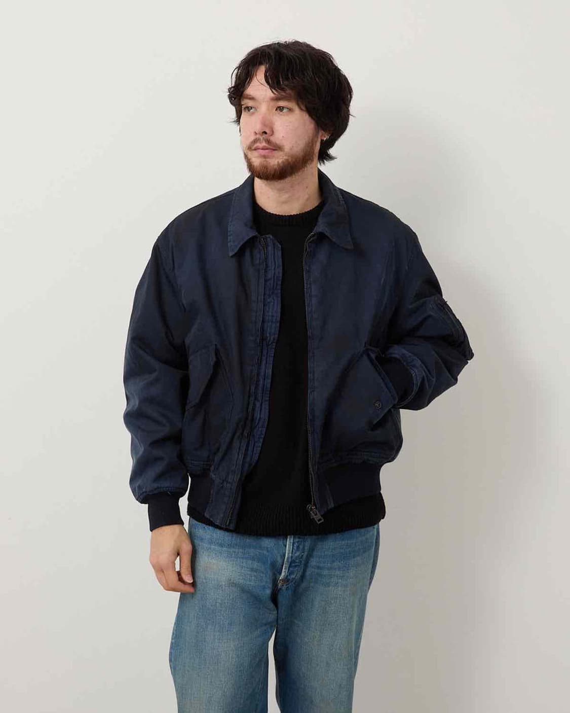 [3] 26ss 아프레쎄 실크 CWU-45 네이비 3사이즈 상품이미지4