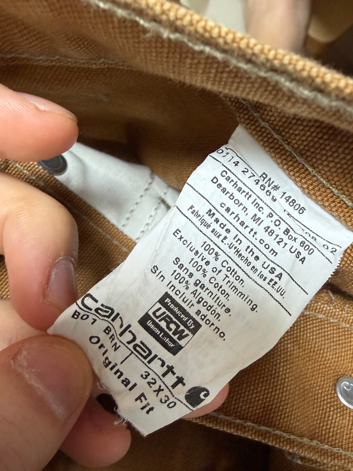 빈티지 90s 칼하트 더블니 32/30 브라운  상품이미지6