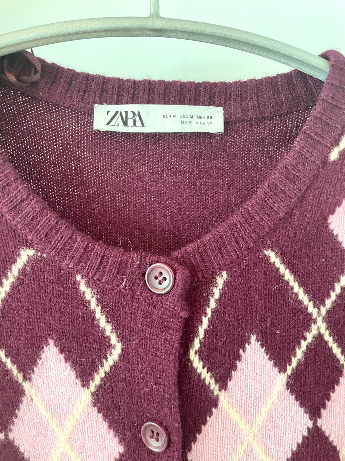 Zara 자라 아가일 패턴 가디건 상품이미지4