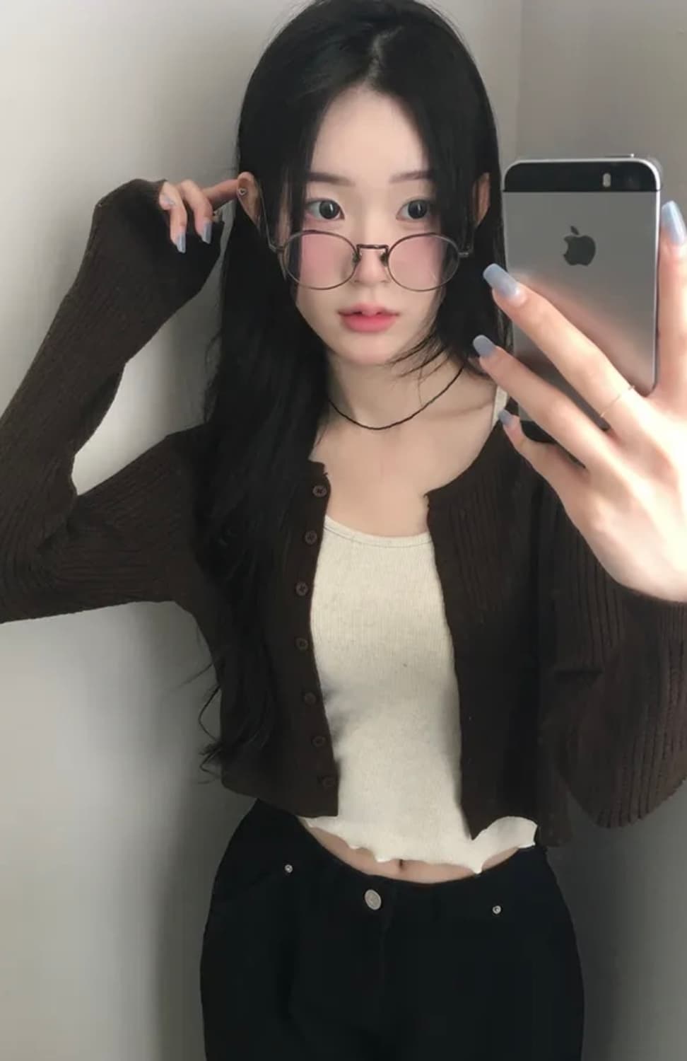 꾸샤비 케이블 가디건 브라운 + 홀터 나시 오트밀 세트 상품이미지3