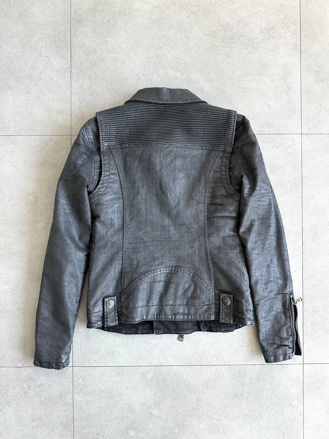 발망 왁스코팅 퀼팅 바이커 자켓 상품이미지5