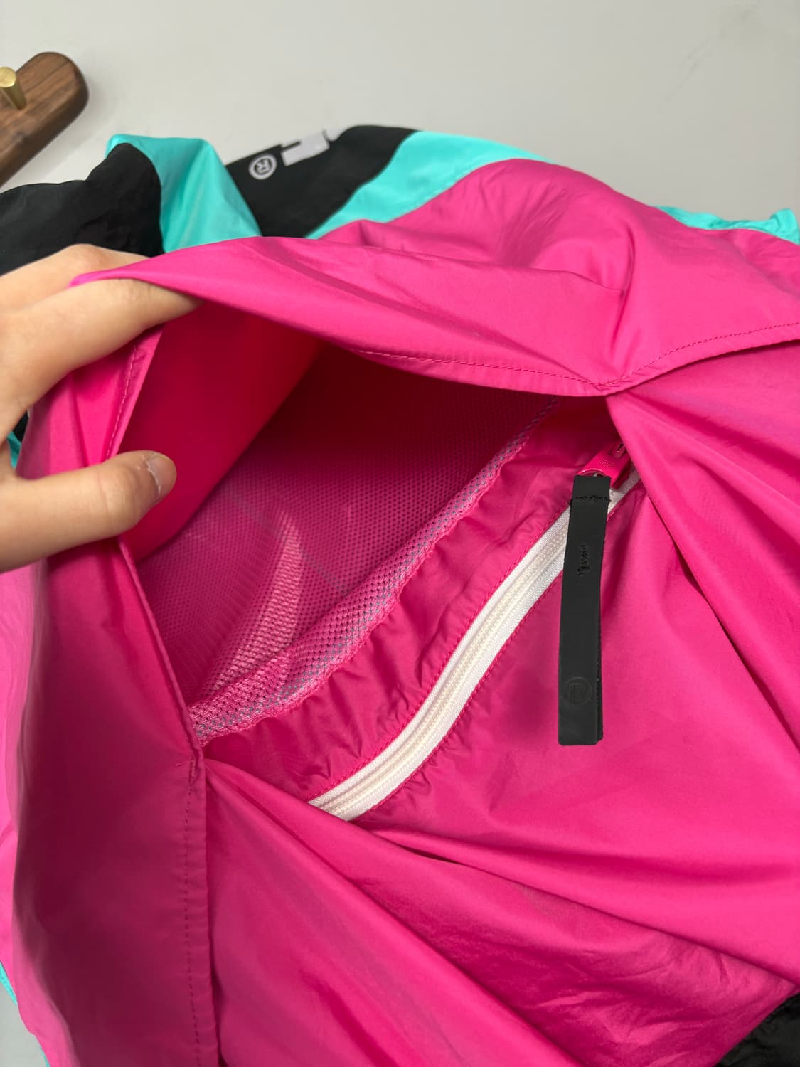 베이프 ss20 컬러블록 포켓터블 나일론 윈드브레이커 핑크자켓 A3205 상품이미지8