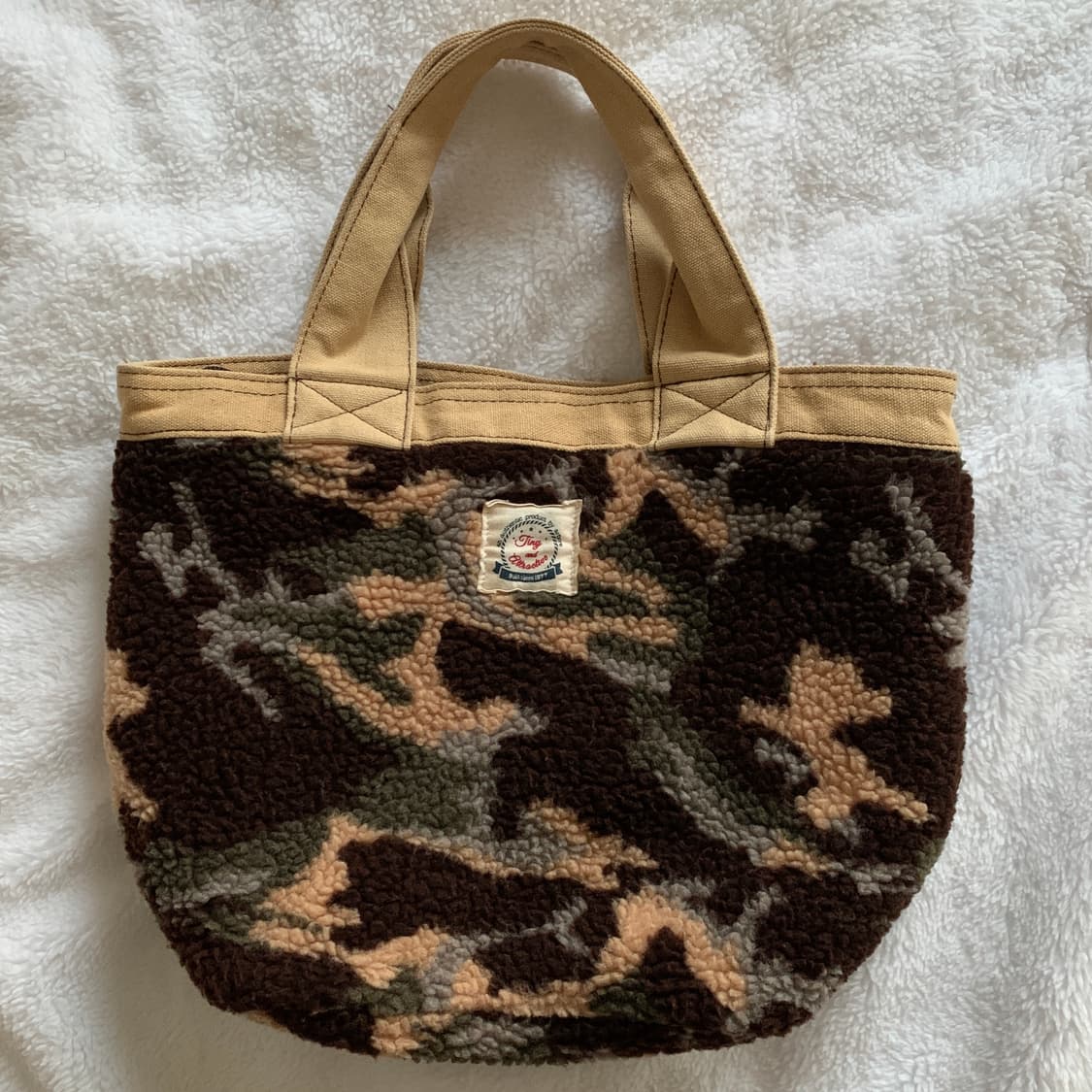 일본 빈티지 arbore 카모플라쥬 뽀글이 토트백 상품이미지2